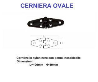 CERNIERA NYLON OVALE 100x40 mm