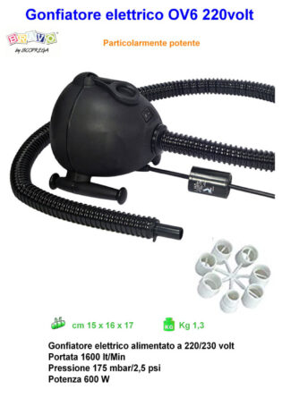 Gonfiatore Elettrico Bravo Scoprega OV6 a 220 volt