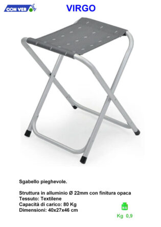 Sgabello VIRGO CONVER textilene e alluminio