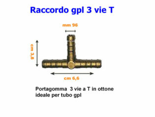 Raccordo portagomma T tubo gpl 3 vie-0