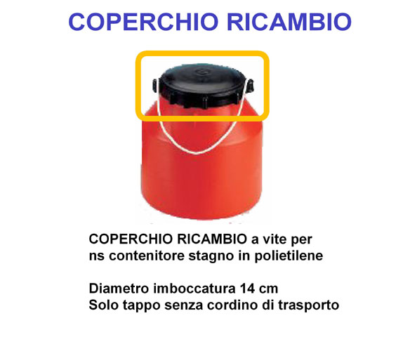 TAPPO ricambio BIDONCINO ERMETICO STAGNO