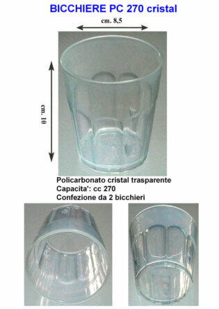 Bicchiere PPE 250 policarbonato trasparente cf. 2 pezzi-0