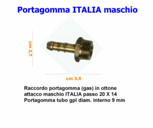 Portagomma Italia gas 20x14 maschio-0
