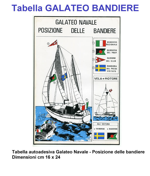 TABELLA ADESIVA GALATEO NAVALE BANDIERE