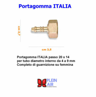 Portagomma gas dado italia 20x14 femmina - tubo gpl-0