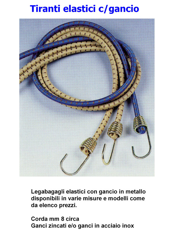 Legabagagli - Tiranti elastici con gancio cm 200 (coppia)