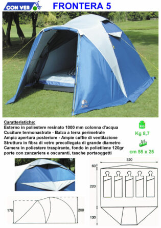 Tenda igloo FRONTERA 5 Conver blu prezzo offerta-0
