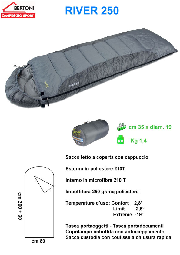 Lestra Outdoor Sacco A Pelo Cocoon – Coperta Termica -10°C – Piumino D'Anatra 650 Cuin – Compatto 8L