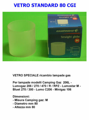 Vetro Lampada Gas CAMPING GAZ 80 x 80 - M-0