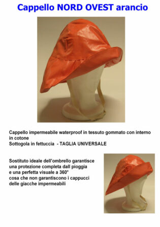 Cappello NORD/OVEST impermeabile arancio-0