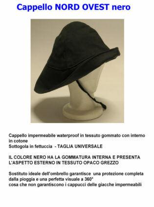 Cappello NORD/OVEST impermeabile nero-0