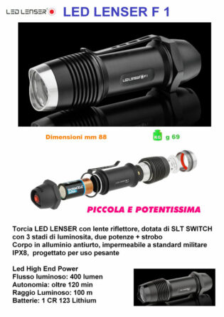TORCIA LED LENSER F1 LED PREZZO OFFERTA-0