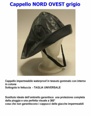 Cappello NORD/OVEST impermeabile grigio-0