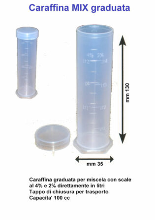 Caraffina cilindro graduato dosaggio miscela con tappo-0