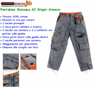 Pantalone MASSAUA SJ grigio/arancio-0