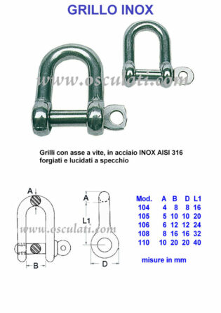 Grilli in acciaio Inox AISI 316-0