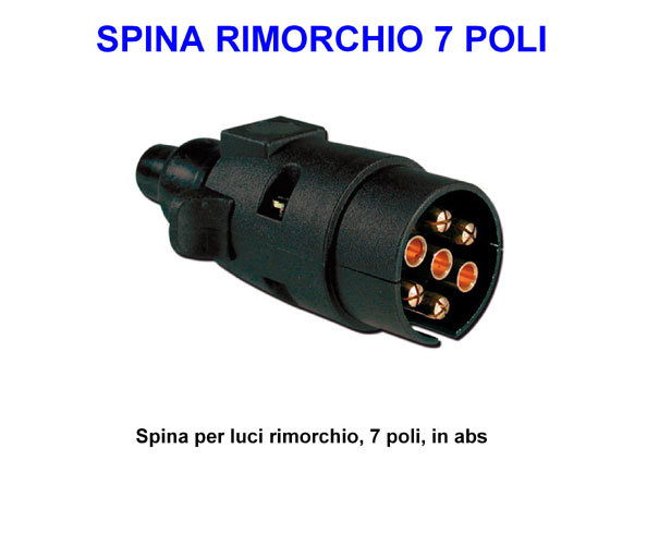 Ring Spina Elettrica 7 Poli 12S In Plastica Per Gancio Traino