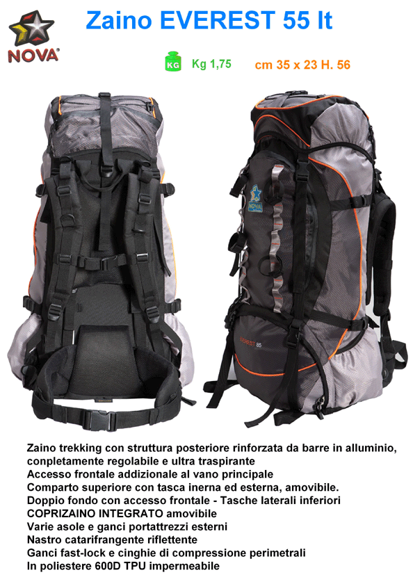 ZAINO EVEREST 55 NOVA OUTDOOR