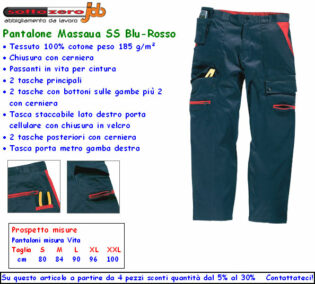 Pantalone MASSAUA SS blu/rosso-0