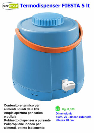 Termodispenser FIESTA 5 Giostyle barilotto termico con rubinetto litri 5-0