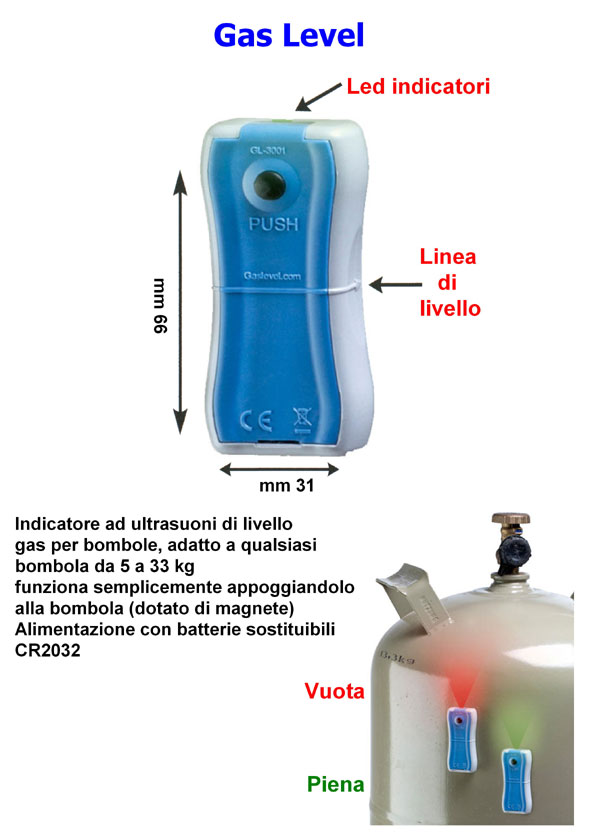 Gas Level Reimo indicatore di livello bombole gas ad ultrasuoni