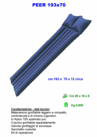 Materassino gonfiabile COMPACT PEER 193x70 nylon-pvc-0