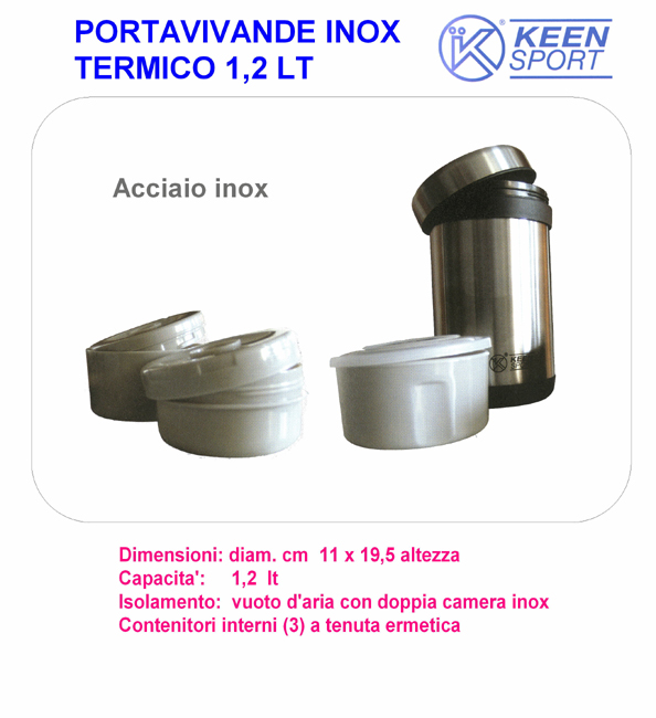 Portavivande termico Inox 1,2 lt