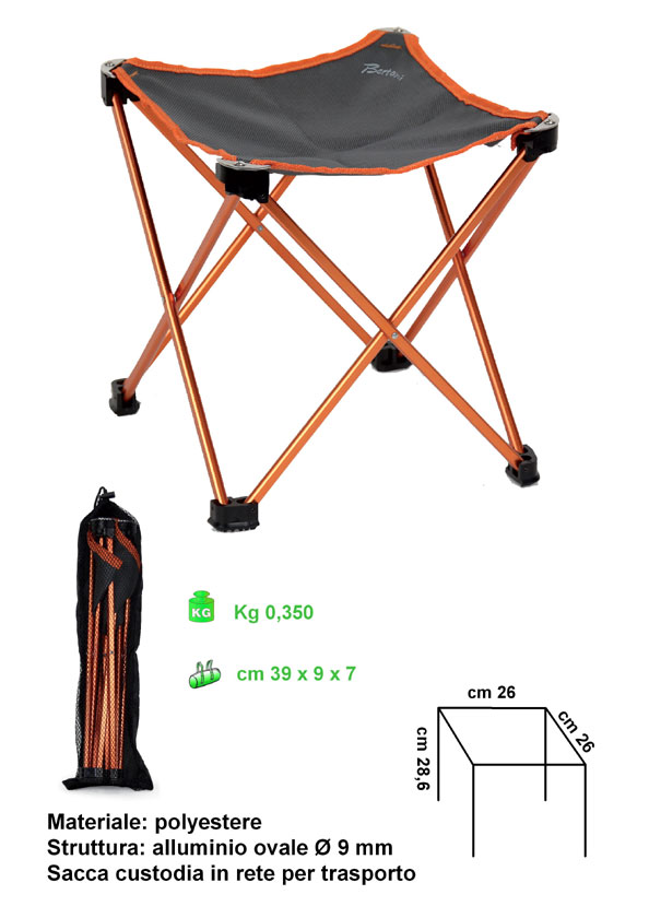 Sgabello Pieghevole Portatile - Leggero, Per Esterno, Campeggio, Spiaggia, Peso Max 80kg - Foto 8