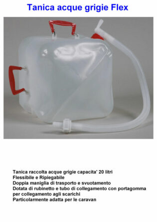 Tanica raccolta scarico acque grigie FLEX pieghevole 20 litri-0