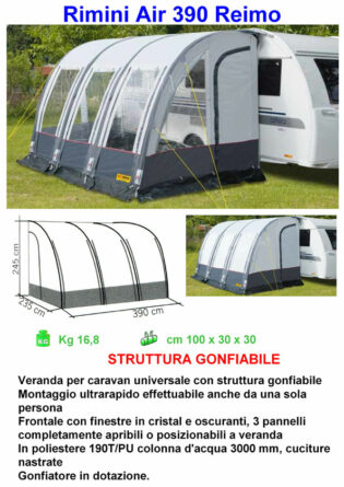 Veranda caravan REIMO RIMINI AIR II 390 universale gonfiabile-0