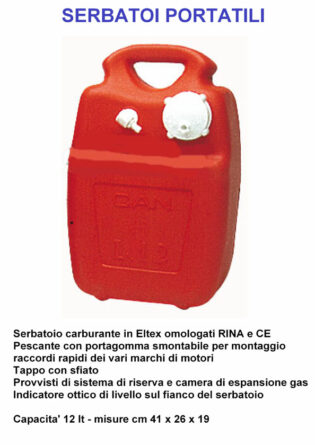Serbatoio carburante portatile CAN 12 lt Osculati 52.733.10-0