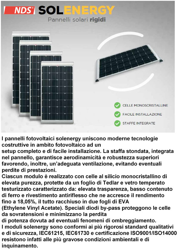 PANNELLO SOLARE CAMPER NDS SOLENERGY 120 W PSM120WP.2 - A.C.S. CREMONA
