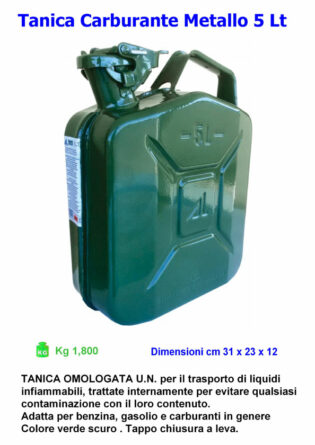Tanica carburante in metallo 5 litri-0