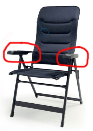 BRACCIOLI RICAMBIO SEDIA SDRAIO KOMFY CONVER