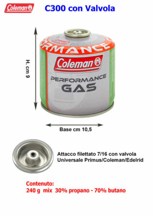 CARTUCCIA GAS COLEMAN C300 PERFORMANCE attacco a vite -0