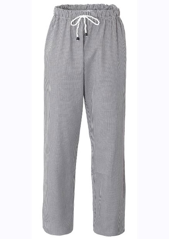 PANTALONE CUOCO PLUTONE PIED DE POULE BIANCO-NERO GIBLOR'S Taglia