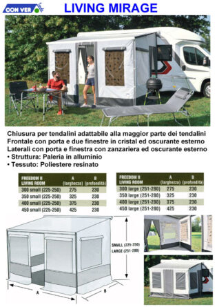 LIVING ROOM MIRAGE CONVER veranda privacy room per tendalini Fiamma, Omnistor Thule, Dometic