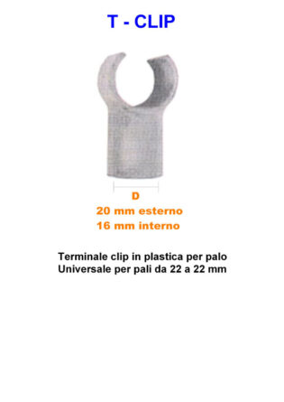 T - CLIP 22-22 mm conf. 3 pz.