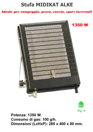 STUFA CATALITICA A GAS MIDICAT ALKE PORTATILE 1350W