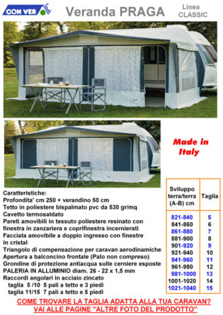 VERANDA CONVER PRAGA linea Classic caravan roulotte NEW 2026